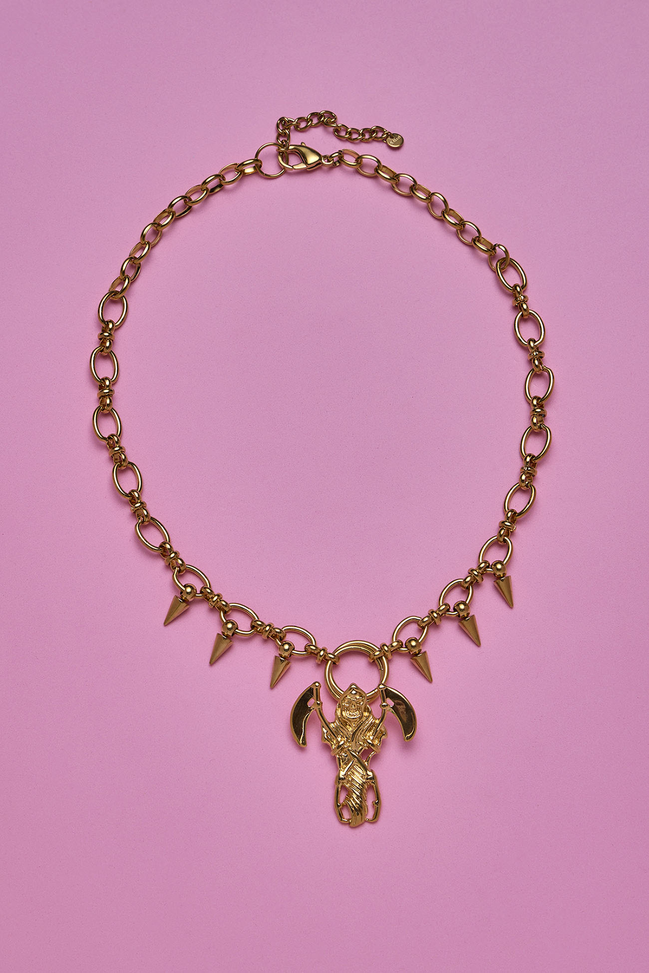 Collar Punk Gold Death