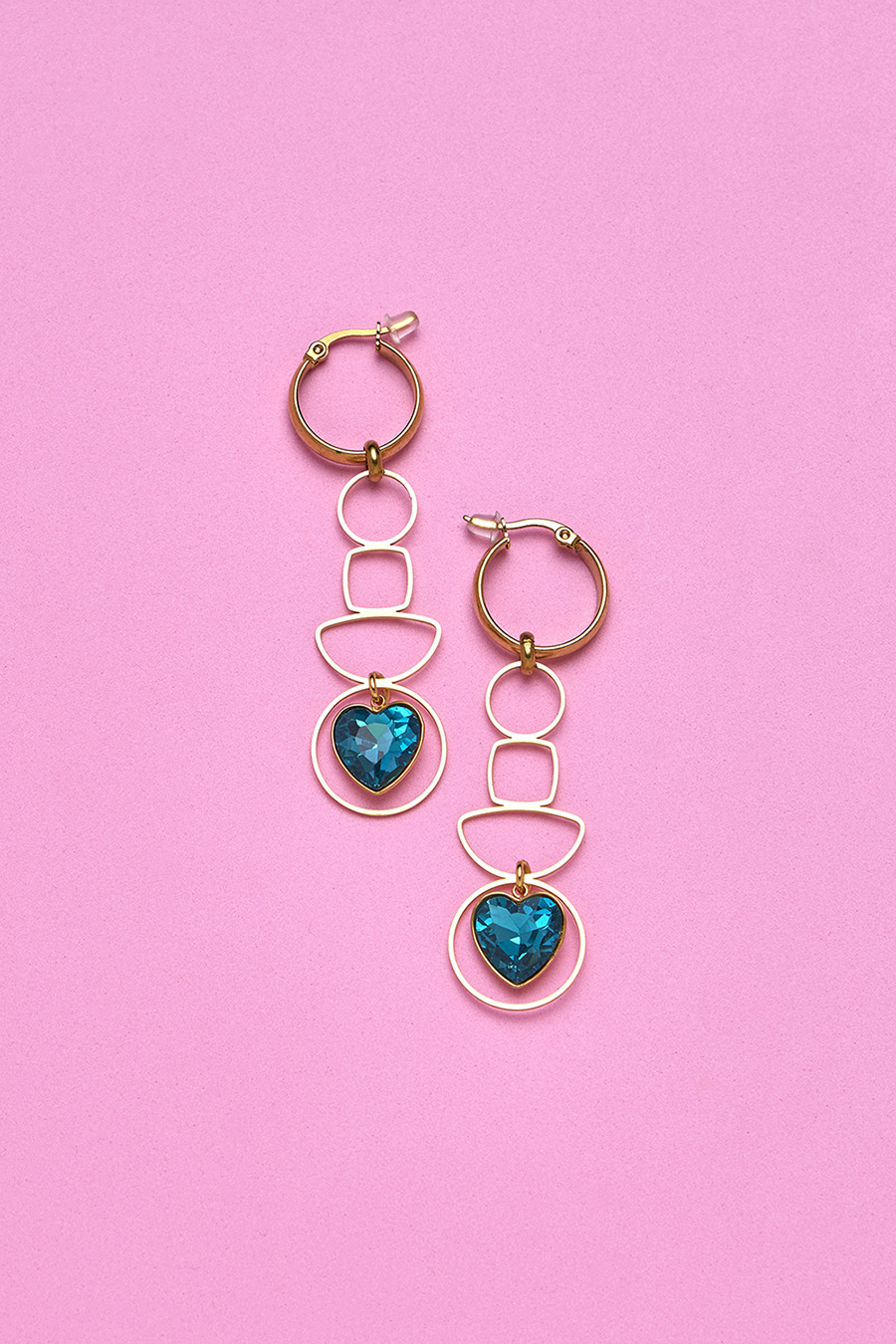 Pendientes Crystal Heart Blue :